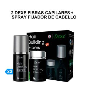 Dexe Fibras Capilares + Spray Fijador de Cabello 2 Pack