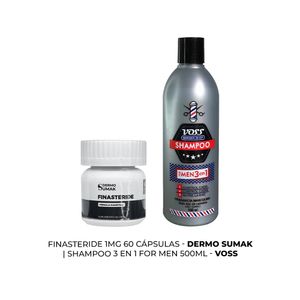 Finasteride 1Mg X 60 Capsulas + Shampoo 3 En 1 Voss For Men 500Ml