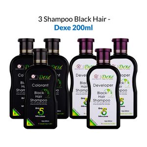 Shampoo Dexe Black Hair 200ml 3 Unidades