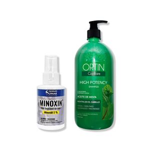 Locion Minoxin 60ml + Shampoo Ortin Capillaire 1Lt