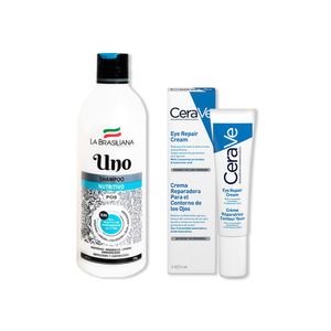 Shampo Uno + Cerave Crema Reparadora Contorno de Ojos 14ml