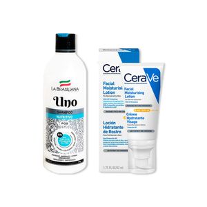 Shampo Uno + Cerave Crema Hidratante Facial SPF 30 AM 52ml