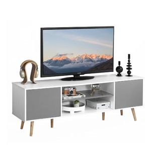 Mesa de TV Multiusos 60" TU MESITA Fonsi color Marrón/Negro 2 puertas Melamina 18mm