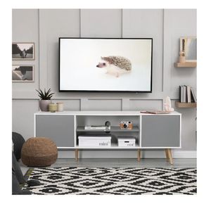 Mesa de TV Multiusos 60" TU MESITA Fonsi color Marrón/Negro 2 puertas Melamina 18mm
