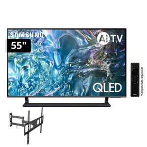 Televisor Samsung QLED Tizen OS Smart Tv 55" 4K QN55Q65DAGXPE + Rack Giratorio