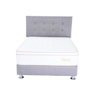 Dormitorio Valente Queen Gris + 2 Almohadas Viscoelastic + 1 Protector