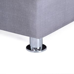 Cama Americana Valente King Gris + 3 almohada viscoelastic + 1 protector