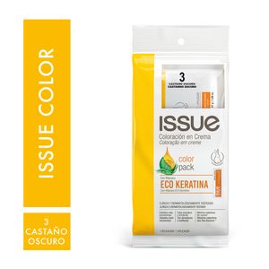 Tinte para cabello Issue Eco Keratina Castaño Oscuro #3
