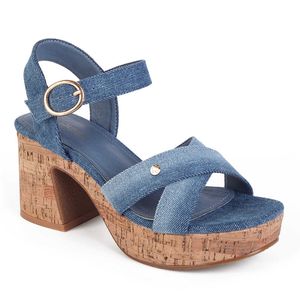 Sandalia Plataforma Moda Mujer 8046 JEANS