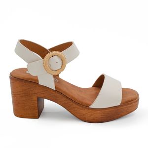 Sandalia Plataforma Moda Mujer 8011 OFF WHITE