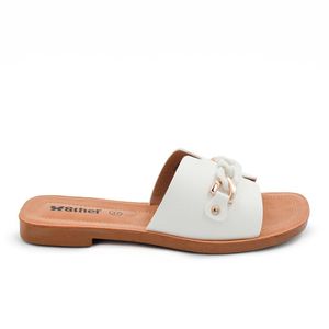 Sandalia Flats Moda Mujer 7996 BLANCO