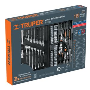 Juego de 119 herramientas 1/4" y 3/8" Mixtas Truper 17090