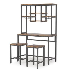 Mueble de Bar Moderno Corina Marrón/Negro R&R MUEBLES