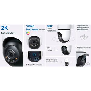 Cámara Vigilancia IP Exterior Tapo C510w 360 2k 3mp