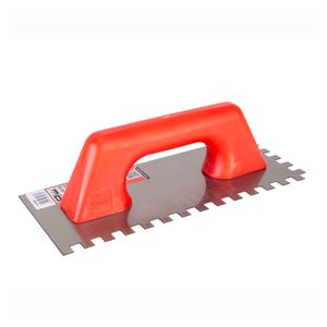 Plancha para Empastar Dentada 28 cm (10 x 10 mm) Mango de Plástico Rubí 610000544
