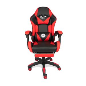 SILLA GAMER ERGONÓMICA CON MASAJEADOR, REPOSAPIÉS Y RECLINACIÓN 135° - XION TITAN ROJO