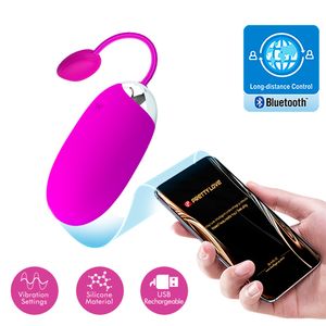 Abner Pretty Love Huevo Vibrador con App Púrpura