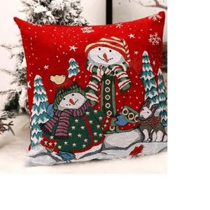 Funda Cojín Muñeco de Nieve Navideño Doble cara 45 x 45cm