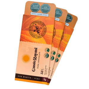 Pack de Chocolates 55% cacao Gusto Raymi 70 gramos
