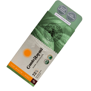 Chocolate 75% cacao Gusto Raymi 70 gramos