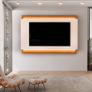 Centro de Entretenimiento Panel Pazart Muebles Delhi Cedro