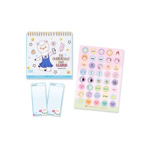 Pack Ingenial LLami Felicidad: Organizador mensual + set de notas + stickers
