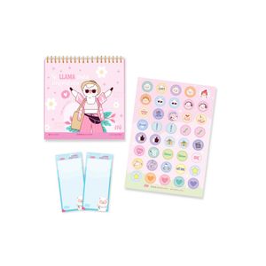 Pack Ingenial LLami Vida: Organizador mensual + set de notas + stickers