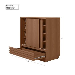 Zapatera Moderna Aquiles TU MESITA Melamina 18mm Puertas corredizas color Marrón