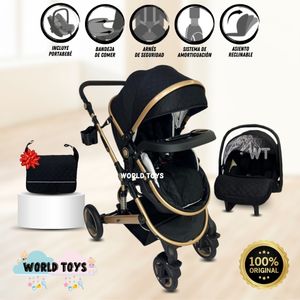 Coche Moisés 4 en 1 Grand Bascher con Portabebé Negro
