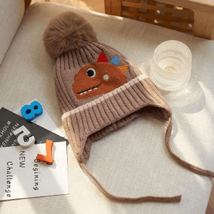 Gorro Chullo Dinosaurio Beige