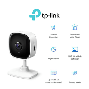 Cámara de seguridad wifi 2K para interiores Tapo-C110 + SD 128 GB - Tp-Link
