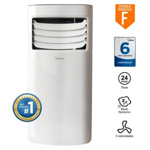 Aire Acondicionado Midea AC Portatil 9000 BTU Frio 3 en 1 Blanco