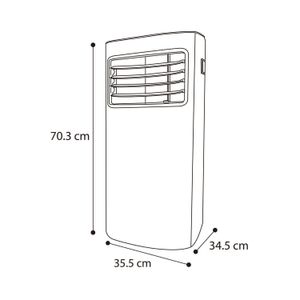 Aire Acondicionado Midea AC Portatil 9000 BTU Frio 3 en 1 Blanco