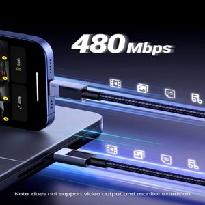 Ugreen Cable USB-C a USB-C PD Carga Rápida 100W 1M L512 - 45063
