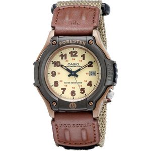 Reloj Casio analógico hombre, resistente al agua, luz LED, correa de nailon, cierre velcro