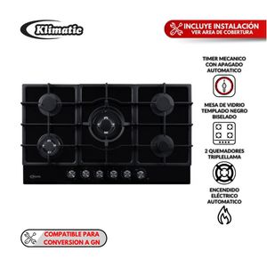 Cocina empotrable Klimatic Aosta 90 Negra 90cm