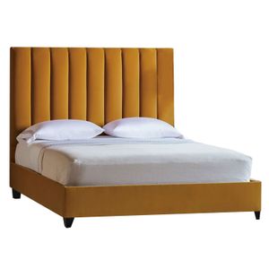 Cama Tapizada Listón LeMueble 2 Plazas Gold