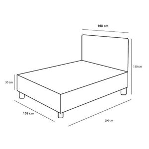 Cama Tapizada Listón Abba LeMueble 1.5 Plz Beige