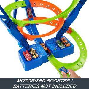 Hot Wheels Pista Espiral Speed Crash con impulsor motorizado y auto 1:64