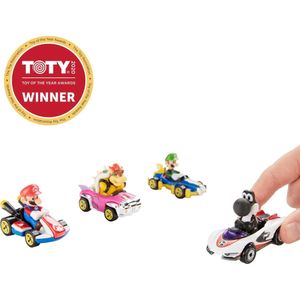 Hot Wheels Mario Kart con 4 personajes