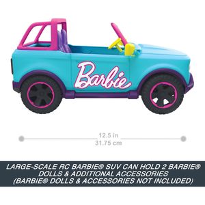 Hot Wheels SUV Barbie RC para 2 muñecas incluye calcomanías y accesorios
