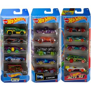 Hot Wheels Paquete de 15 autos 1:64 incluye HW City X-Raycers y Track Pack