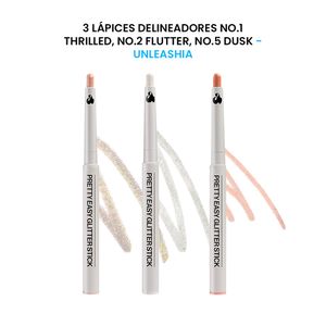 Pretty Easy Glitter Stick N1 Thrilled + N2 Flutter + N5 Dusk Unleashia
