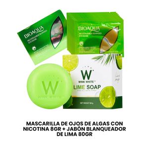 Mascarilla Ojos Algas con Nicotina 8Gr + Jabón Blanqueador Lima 80Gr