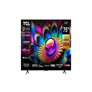 Televisor TCL QLED 75" Smart TV Ultra HD 4K Año 2024 75C651