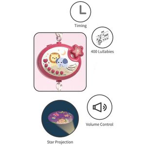 Juguete Móvil Poryector Musical para Cuna Rosa