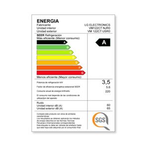 Aire Acondicionado LG Split De 12,000 BTU/h Inverter Frío Solo con Wifi