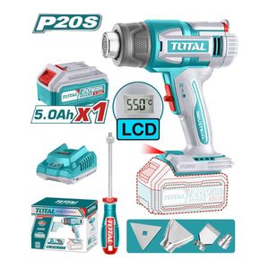 Pistola de Calor + Bateria 5ah y Cargador Industrial Total TBLI20035