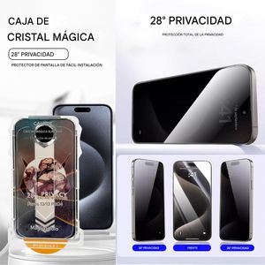 Protector de pantalla antiespía para iPhone 15 pro, con kit de aplicación fácil