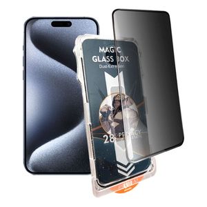 Protector de pantalla antiespía para iPhone 15 pro, con kit de aplicación fácil